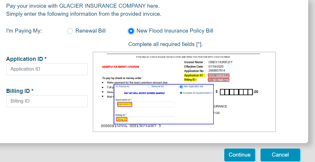 Pay for New Flood Insurance Application 